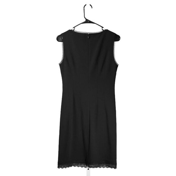 T Tahari Women's Dress Black Stretch Embroidered Lace Mesh Beaded Sheath Size 2 - Picture 2 of 9